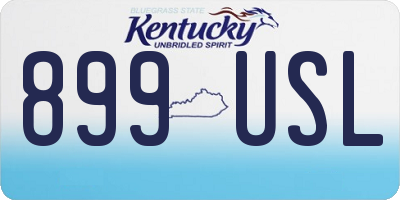 KY license plate 899USL