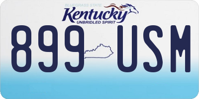 KY license plate 899USM