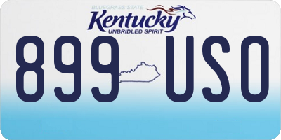 KY license plate 899USO