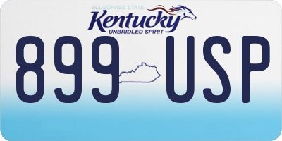 KY license plate 899USP