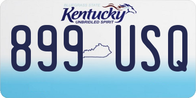 KY license plate 899USQ