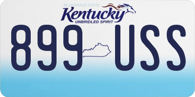 KY license plate 899USS