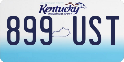 KY license plate 899UST