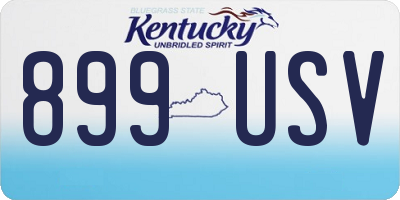 KY license plate 899USV