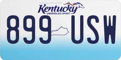 KY license plate 899USW