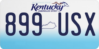 KY license plate 899USX