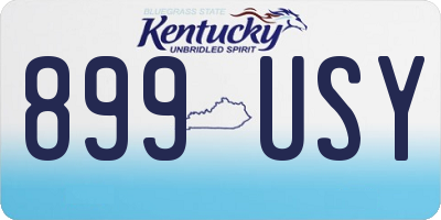 KY license plate 899USY