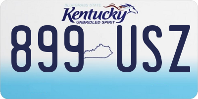 KY license plate 899USZ