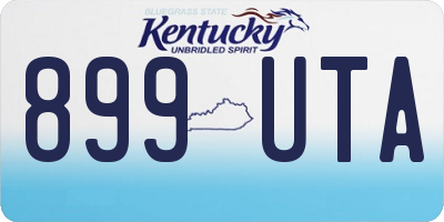 KY license plate 899UTA