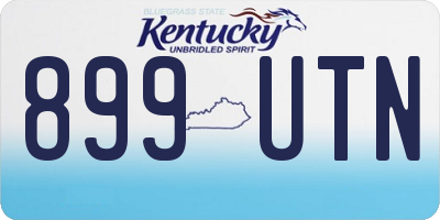 KY license plate 899UTN