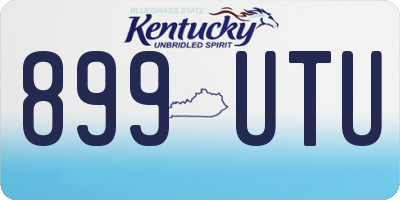 KY license plate 899UTU