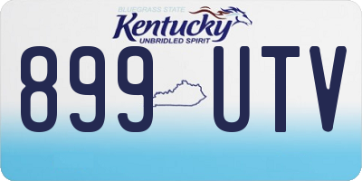 KY license plate 899UTV