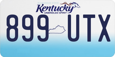 KY license plate 899UTX