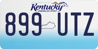 KY license plate 899UTZ