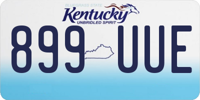 KY license plate 899UUE
