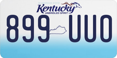 KY license plate 899UUO