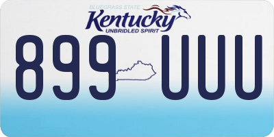 KY license plate 899UUU