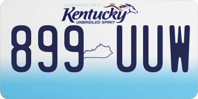 KY license plate 899UUW