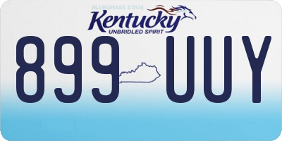 KY license plate 899UUY