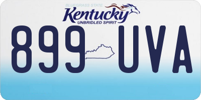 KY license plate 899UVA