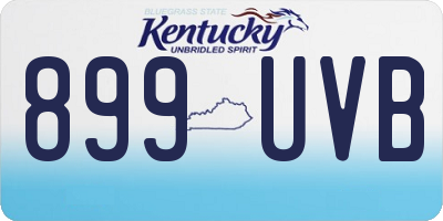 KY license plate 899UVB