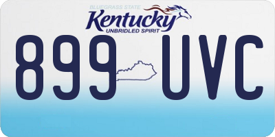 KY license plate 899UVC