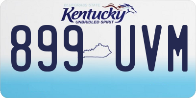 KY license plate 899UVM