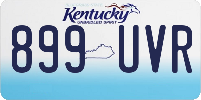 KY license plate 899UVR