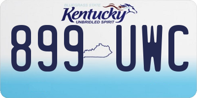 KY license plate 899UWC