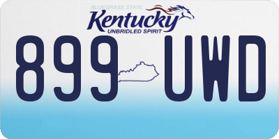 KY license plate 899UWD