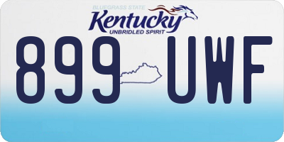 KY license plate 899UWF