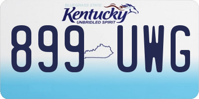 KY license plate 899UWG