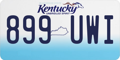 KY license plate 899UWI