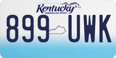 KY license plate 899UWK