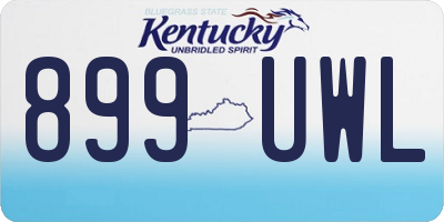 KY license plate 899UWL
