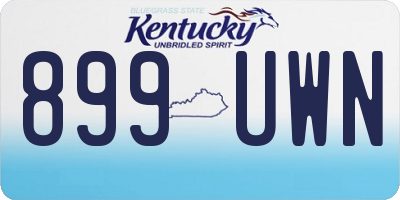 KY license plate 899UWN