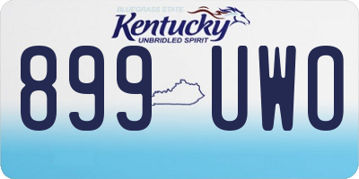 KY license plate 899UWO