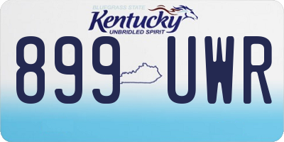 KY license plate 899UWR