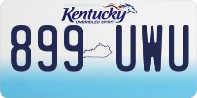 KY license plate 899UWU