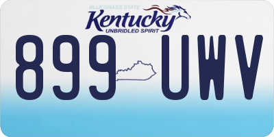 KY license plate 899UWV