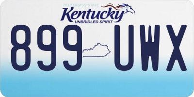 KY license plate 899UWX
