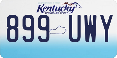 KY license plate 899UWY