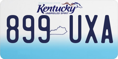 KY license plate 899UXA