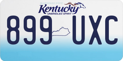 KY license plate 899UXC