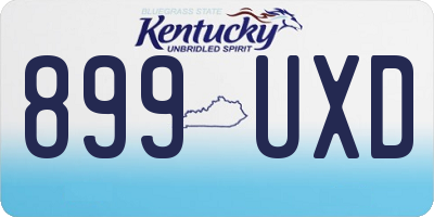 KY license plate 899UXD