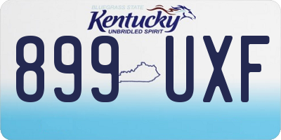 KY license plate 899UXF