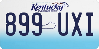 KY license plate 899UXI