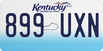 KY license plate 899UXN