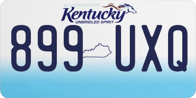 KY license plate 899UXQ