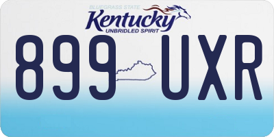 KY license plate 899UXR